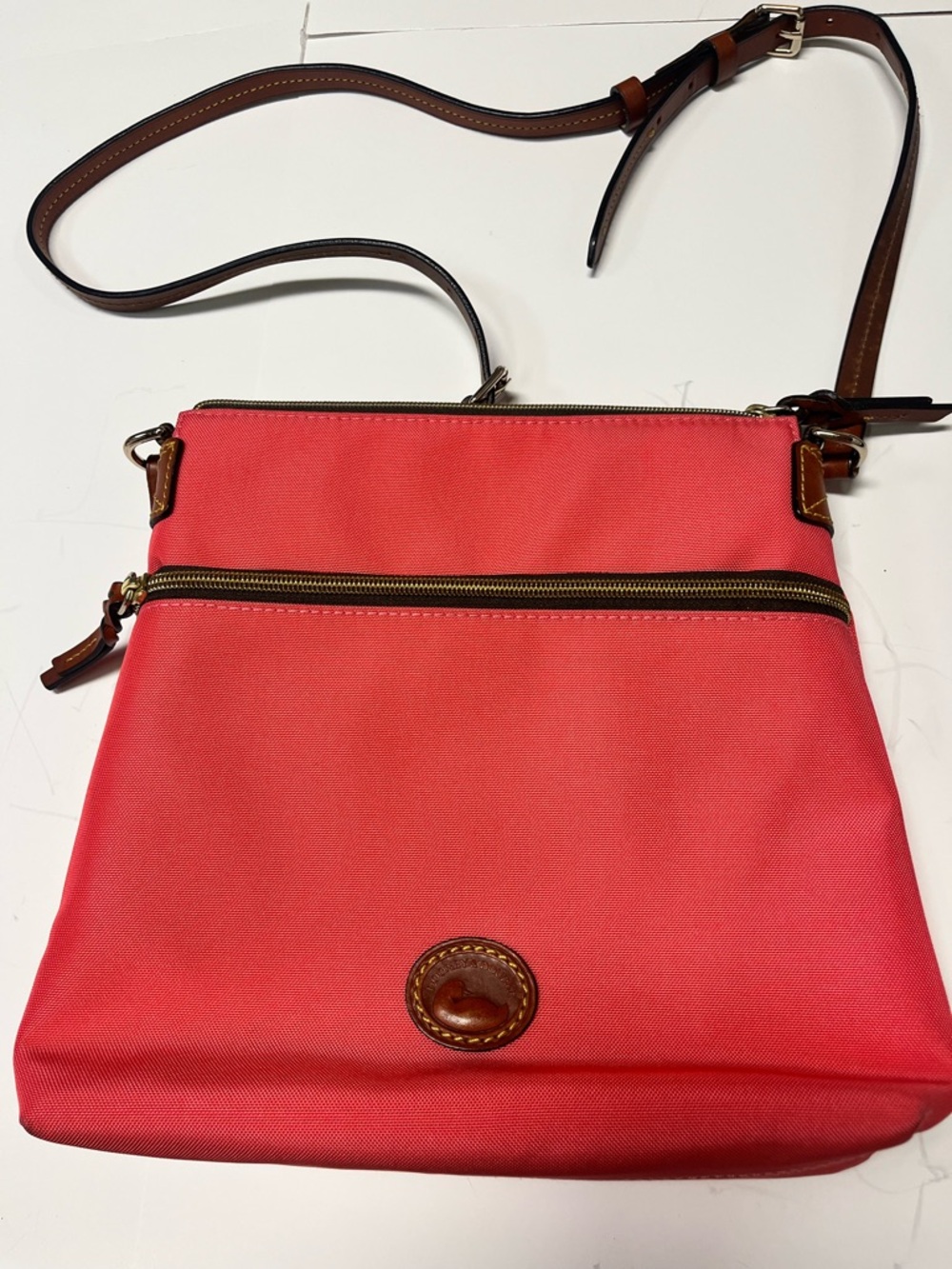 Dooney & Bourke Wayfarer coral  Nylon North South Crossbody Bag"